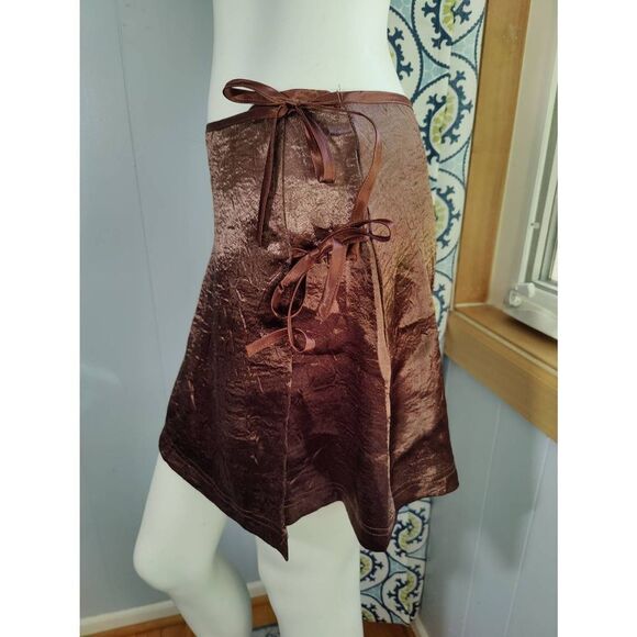 Urban Outfitters Satin Wrap Mini Skirt - Picture 2 of 4